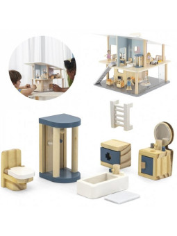 VIGA PolarB Zestaw Mebelków do Domku dla Lalek  Łazienka