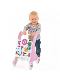 Viga Toys Pchacz Drewniany Edukacyjny Różowy Montessori