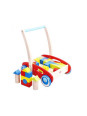 TOOKY TOY Drewniany Chodzik Pchacz dla Dzieci + Klocki 23 el.