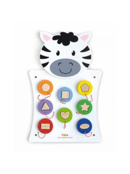 Viga Drewniana Gra Dopasuj kształty Zebra Certyfikat FSC Montessori