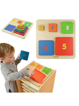 Piramidka Drewniana Edukacyjna Liczenie Kolory Masterkidz Montessori