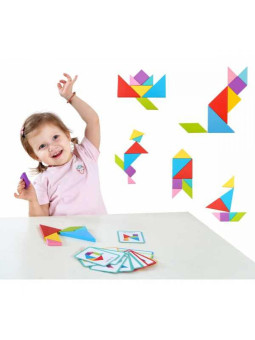 TOOKY TOY Drewniane Puzzle Tangram Układanka