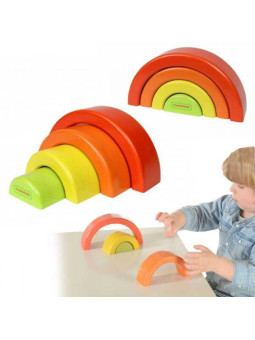 MASTERKIDZ Drewniane Puzzle Układanka Tęcza Montessori