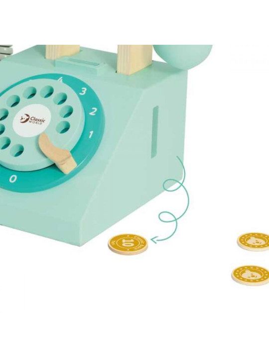 CLASSIC WORLD Klasyczny Drewniany Telefon dla Dzieci 4 el. CLASSIC WORLD Klasyczny Drewniany Telefon dla Dzieci 4 el.