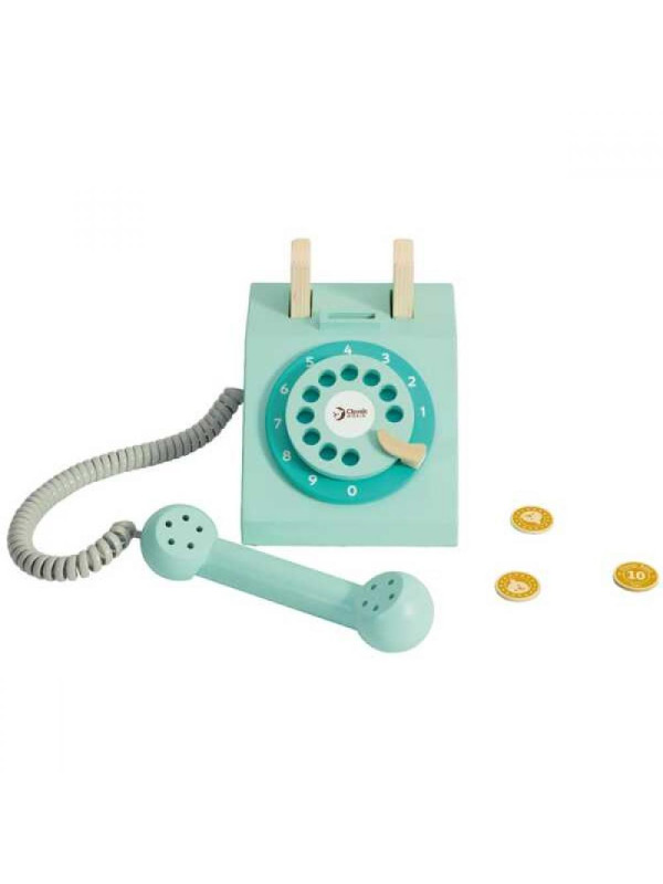 CLASSIC WORLD Klasyczny Drewniany Telefon dla Dzieci 4 el.