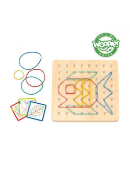 WOOPIE GREEN Geoplan na Gumki Drewniana Układanka 69 el. Certyfikat FSC