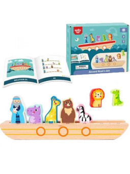 Tooky Toy Drewniana Arka Noego + Książeczka z Zagadkami