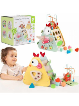 CLASSIC WORLD Drewniane Pudełko Manipulacyjne 10w1 Kurczak