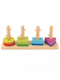 TOOKY TOY Sorter Kształtów z Kolorowymi Blokami Montessori