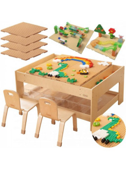 MASTERKIDZ Drewniany Stół Edukacyjny + AKCESORIA STEM WALL + 359 el.