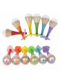 CLASSIC WORLD Grzechotka 2w1 Drewniany Instrument Tęczowy Marakas 1 szt.
