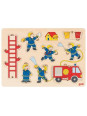 Układanka dla dzieci - strażacy goki - drewniane puzzle dla 2 latka 