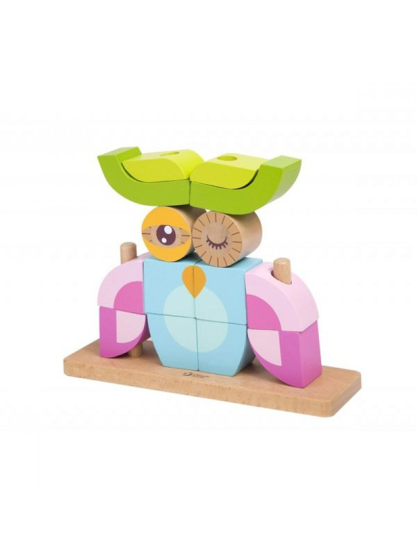 Kreatywne Drewniane Klocki Przestrzenne 3d Classic World Sowa