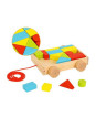 TOOKY TOY Drewniany Wózek z Klockami 16 el.
