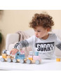 Viga Drewniana Kolejka z wagonikami i zwierzątkami do ciągnięcia PolarB Montessori