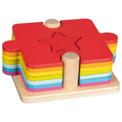 Zabawka Gra logiczna 2 w 1 dla dzieci goki - drewniane puzzle, gra logiczna dla 3 latka