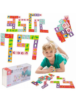 Classic World Drewniana Układanka Gra Domino - Zwierzątka 30 elementów