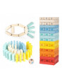 CLASSIC WORLD Drewniana Gra Zręcznościowa Wieża Kostki Domino Zestaw Deluxe CLASSIC WORLD Drewniana Gra Zręcznościowa Wieża Kostki Domino Zestaw Deluxe