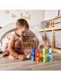 TOOKY TOY Drewniane Kręgle dla Dzieci  6 szt. + Piłka