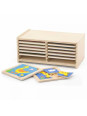 Puzzle drewniane 12 plansz po 4 puzzle w stojaku Viga Toys