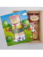 Viga Drewniana Układanka Logiczna Puzzle Ubierz Misia Dziewczynkę Viga Drewniana Układanka Logiczna Puzzle Ubierz Misia Dziewczynkę