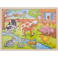 Puzzle drewniane dla dzieci gospodarstwo dziadków, 48 elementów goki - drewniane puzzle dla 3 latka