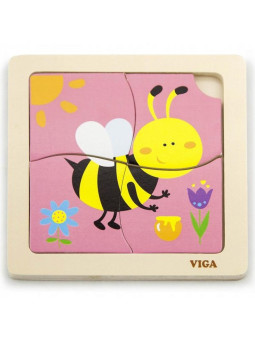 VIGA Poręczne Drewniane Puzzle Pszczoła