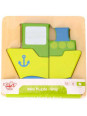 TOOKY TOY Puzzle Układanka Montessori Grube Klocki Statek 6 el.
