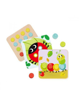 TOOKY TOY Układanka Klocki dla Dzieci Zwierzęta Dopasuj Nauka Kształtów Kolorów + Plansze