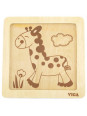 VIGA Poręczne Drewniane Puzzle Żyrafa