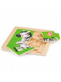 VIGA Poręczne Drewniane Puzzle Zebra