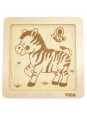 VIGA Poręczne Drewniane Puzzle Zebra