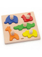 Viga Drewniane Puzzle z Pinezkami Zwierzęta