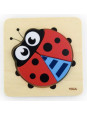 VIGA Pierwsze drewniane Puzzle maluszka Biedronka
