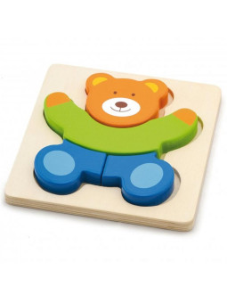 VIGA Pierwsze drewniane Puzzle maluszka Miś