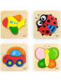 VIGA Pierwsze drewniane Puzzle maluszka Samolot
