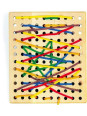 Tablica do sznurowania  - nauka sznurowania, przewlekanka, zabawka montessori small foot design - drewniana zabawka edukacyjna z