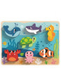 TOOKY TOY Drewniane Puzzle Montessori Świat Morza Rybki Żółwik Kształty