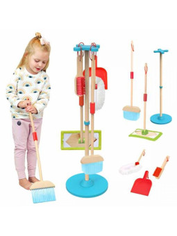 TOOKY TOY Drewniany Zestaw do Sprzątania dla Dzieci 6 el.