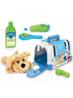 WOOPIE Zestaw Małego Weterynarza Piesek Transporter 6 el.