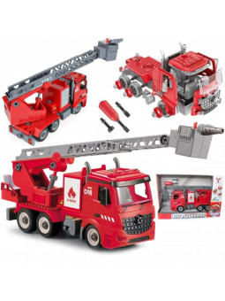 WOOPIE Zestaw Konstrukcyjny Klocki Wóz Strażacki + Śrubokręt