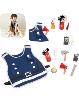 CLASSIC WORLD Zestaw Małego Strażaka Strój Narzędzia 8 el.