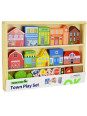 TOOKY TOY Drewniany Zestaw Budynków i Figurek Miasto TOOKY TOY Drewniany Zestaw Budynków i Figurek Miasto