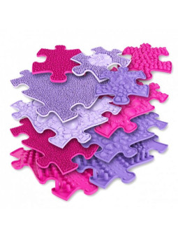 WOOPIE Mata Sensoryczna Ortopedyczna Puzzle 11 el. - Kolor Różowy/Fioletowy