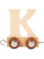 Wagonik z literką k - literka element z układanki alfabet pociąg small foot design - drewniana zabawka edukacyjna dla 3 latka