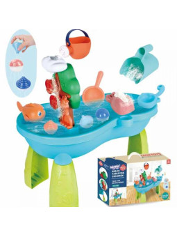 WOOPIE Stolik Wodny 2w1 Piaskownica Wodospad 10 el.