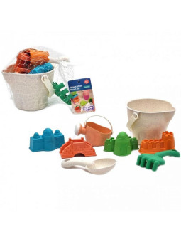 WOOPIE GREEN Zestaw do Piasku  w Wiaderku Zamki 8 el. BIODEGRADOWALNY ORGANICZNY MATERIAŁ