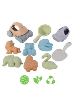 WOOPIE GREEN Zestaw do Piasku z Samochodzikiem 10 el. BIODEGRADOWALNY ORGANICZNY MATERIAŁ