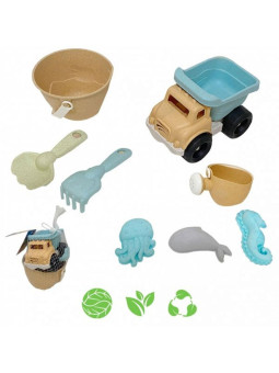 WOOPIE GREEN Zestaw do Piasku Wiaderko Wywrotka 8 el. BIODEGRADOWALNY ORGANICZNY MATERIAŁ