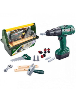 WOOPIE Duża Skrzynka z Narzędziami dla Dzieci Zestaw Majsterkowicza Wkrętarko-Wiertarka 15 el.